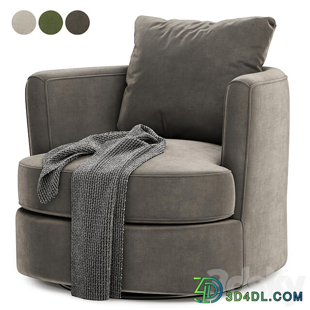 Zarren Upholstered Swivel Barrel Chair