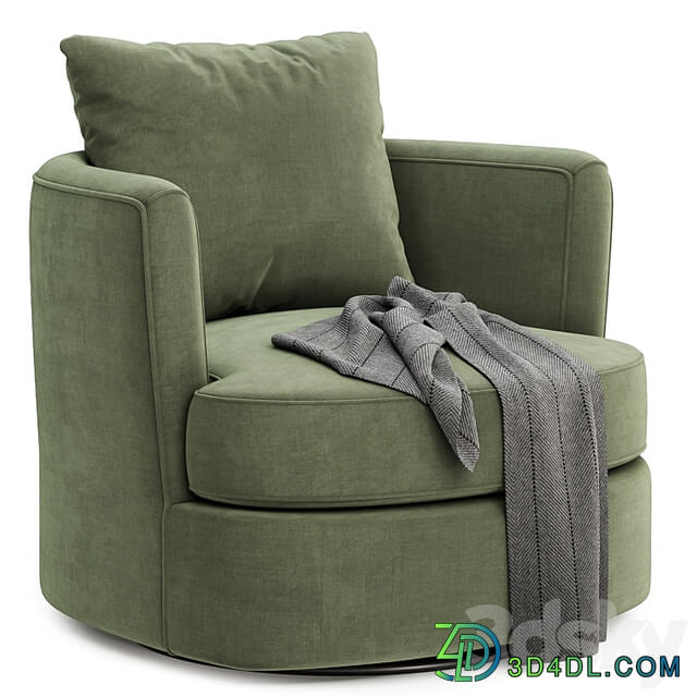 Zarren Upholstered Swivel Barrel Chair