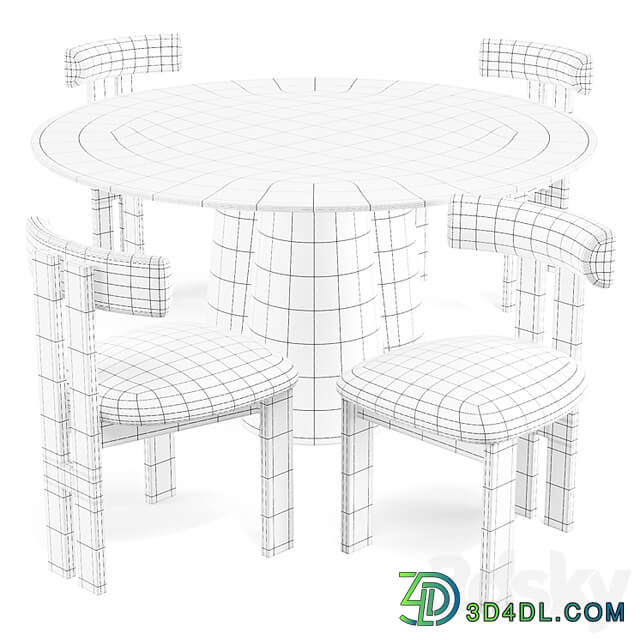 Dining Set: Crate and Barrel (Davenport Table and Ceremonie Chairs)