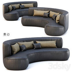 Jenifer Restaurant Leather Sofa 