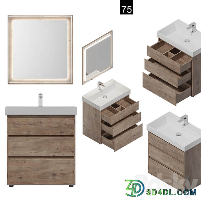 Nova Lite 60/75/85 3 drawers (rustic oak)