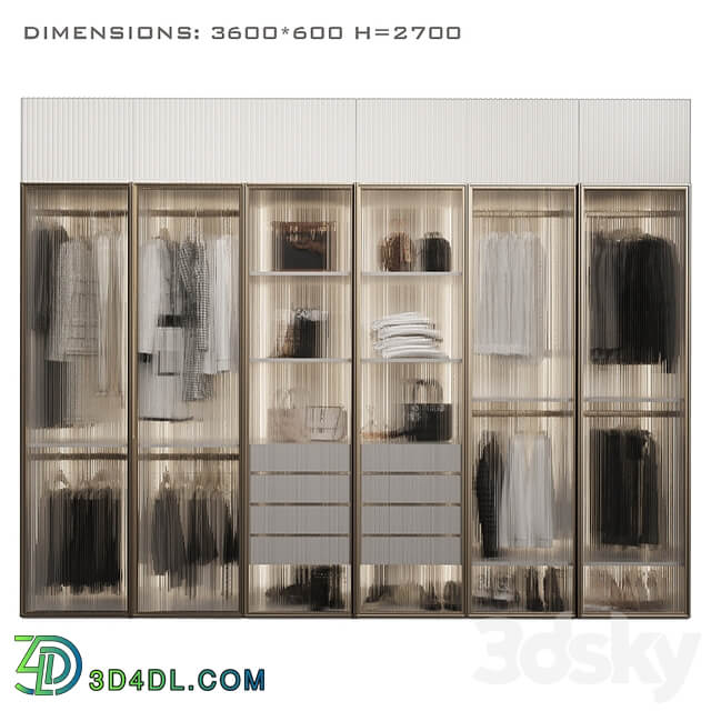 Wardrobe with glass doors 3