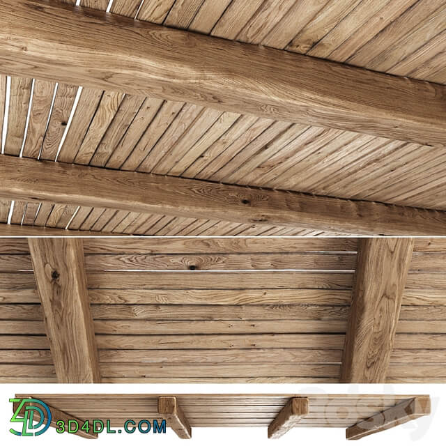 Wooden Ceiling V4 / Straight wooden ceiling