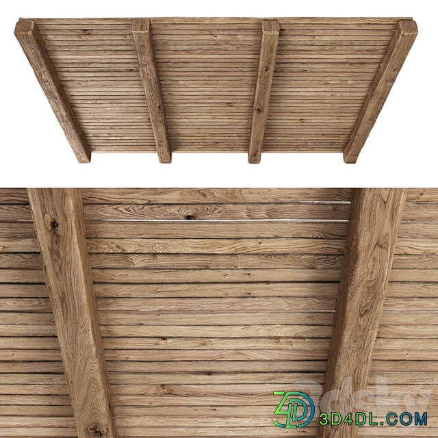 Wooden Ceiling V4 / Straight wooden ceiling