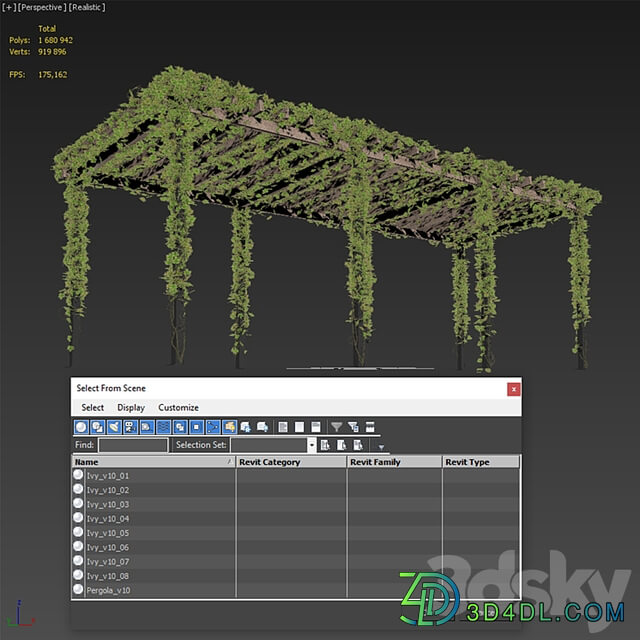 Pergola with Ivy v10