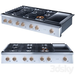 cafe 48 inch Commercial Style Gas Rangetop with 6 Burners and Integrated Griddle 