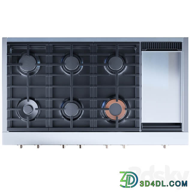 cafe 48 inch Commercial Style Gas Rangetop with 6 Burners and Integrated Griddle