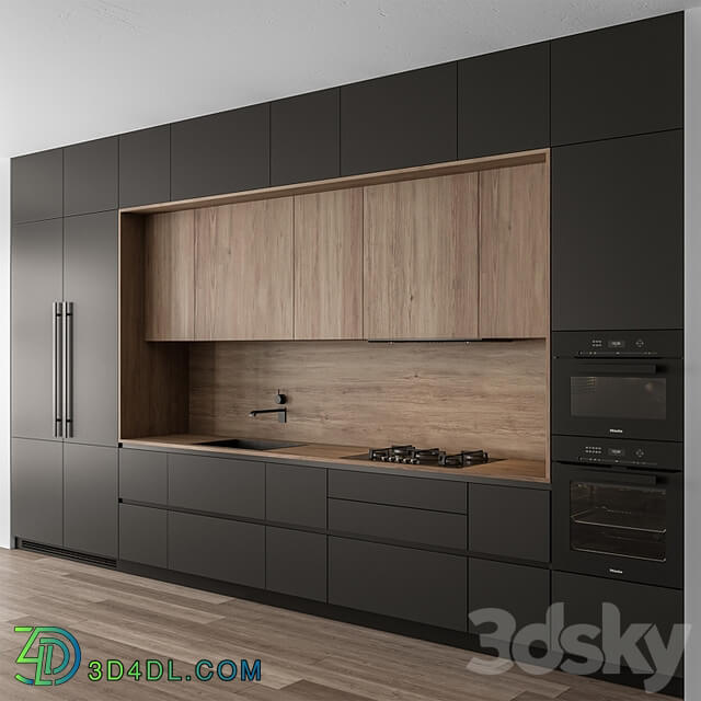 Kitchen Modern Wood and Black 114