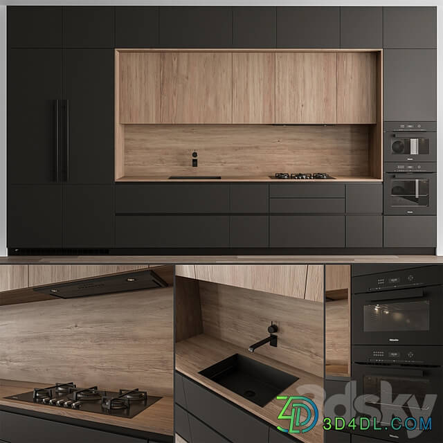 Kitchen Modern Wood and Black 114