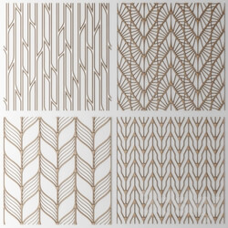 Set. The grille panel.Lattice panel pattern art abstraction decorative interior wall decor 3D Models 