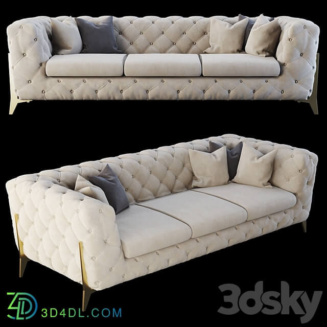 Homary 91 Beige Modern Chesterfield