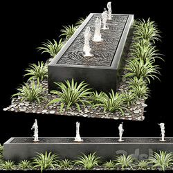 Modern box fountains 01 