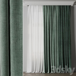 Low width curtains 04 set green 