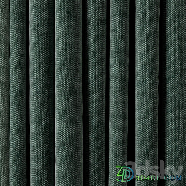 Low width curtains 04 set green