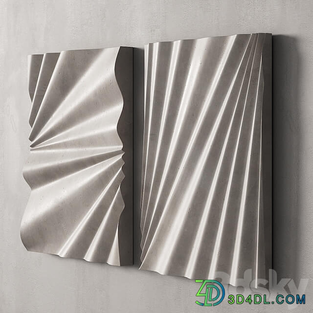 282 decorative wall art 14 waves gypsum wall sculpture 01