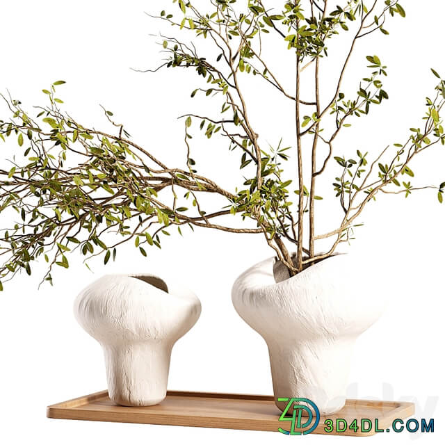 Plum branch in a stone vase