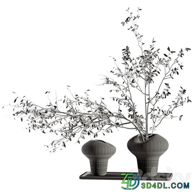 Plum branch in a stone vase