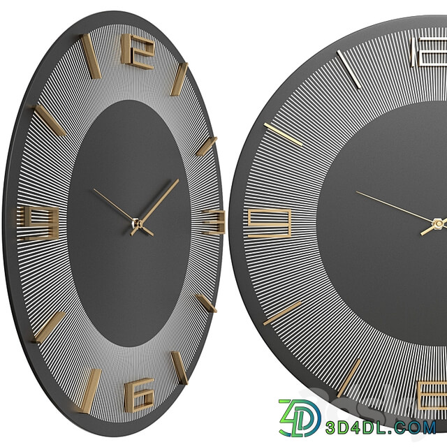 Wall clock Leonardo black