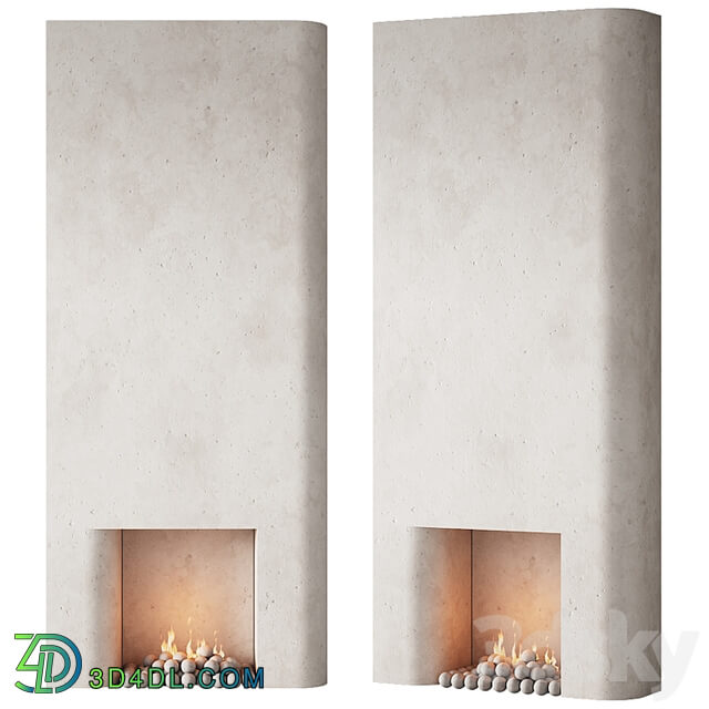 292 fireplace area decorative wall 10 tall chimney travertine stone 00