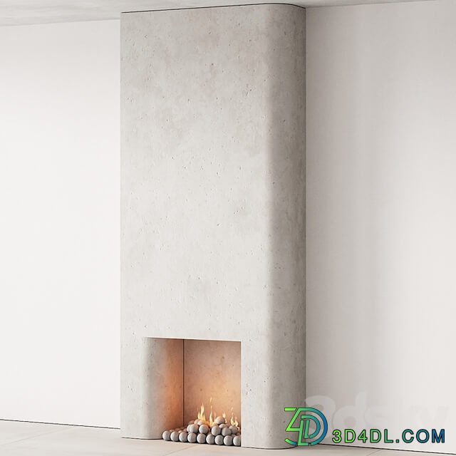 292 fireplace area decorative wall 10 tall chimney travertine stone 00