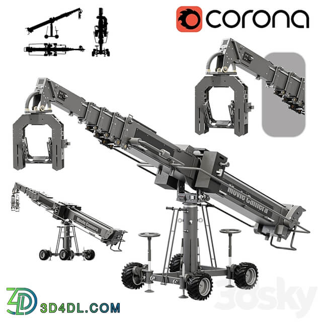 movie crane camera silver