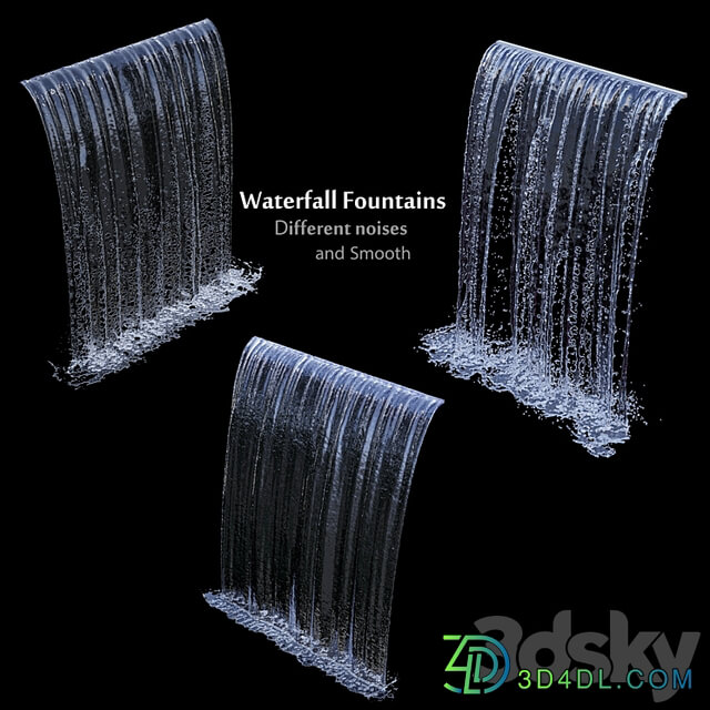 3 types of waterfall Fountains cascade in different sizes