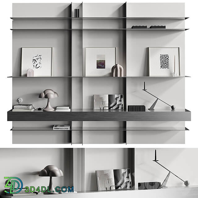 Metallic shelf with 101 cph decor 012