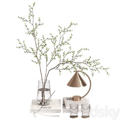 Decorative set with branches and Meridian Lamp 