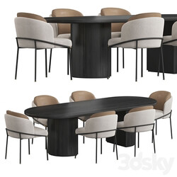 Fil Noir Gubi Moon Dining Table 