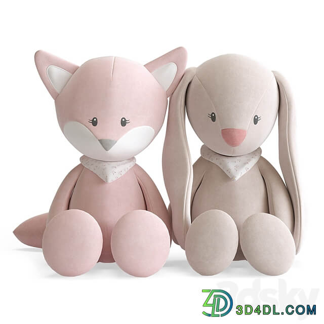 Fox Alice and Rabbit Pomme by Nattou. Cuddly toys