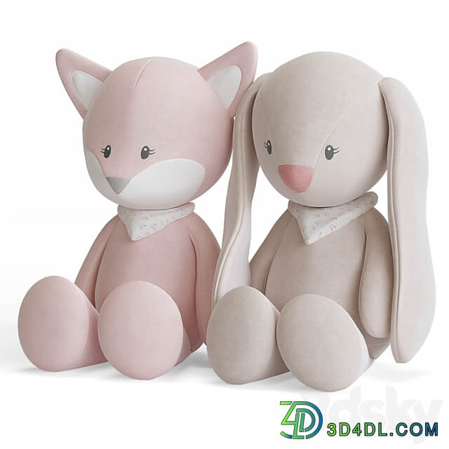 Fox Alice and Rabbit Pomme by Nattou. Cuddly toys