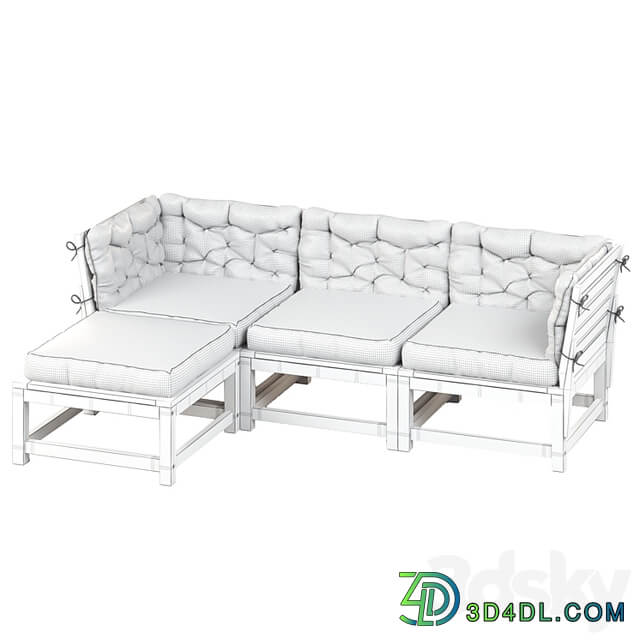 NAMMARO Modular 3 seater sofa with footstool IKEA