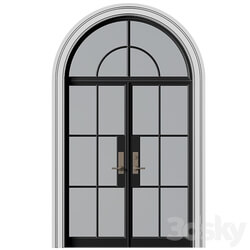 Entrance street arched Doors in Art Deco style.Entrance to the house.Front Door.Arched Opening Window.Outdoor Entrance classic door.External Doors. Exterior Door.Street Doors 