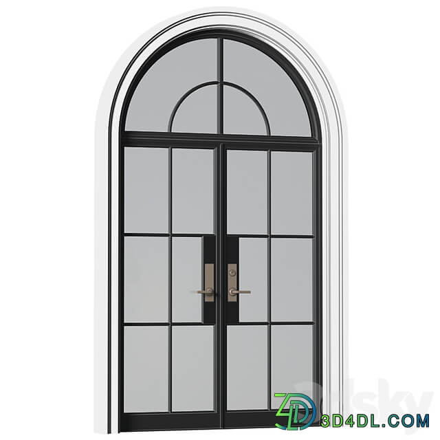 Entrance street arched Doors in Art Deco style.Entrance to the house.Front Door.Arched Opening Window.Outdoor Entrance classic door.External Doors. Exterior Door.Street Doors