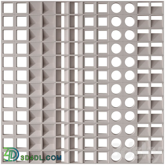 Modular decorative partition Modular Wall 01