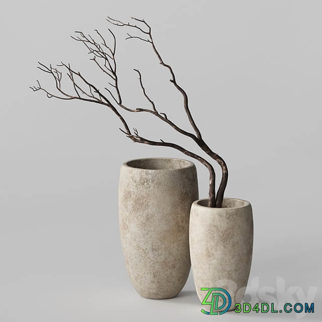 Artisan Rustic Vases with dry Branches