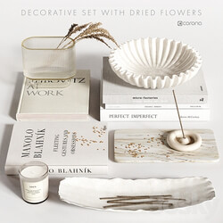 Decorative Set with Dried Flowers 