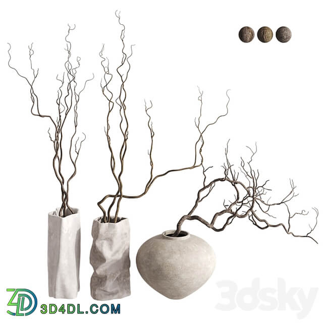 3 Vases with Branches Set