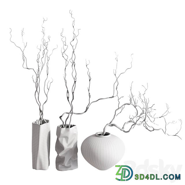 3 Vases with Branches Set