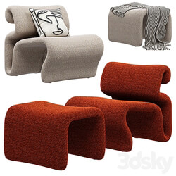 Artilleriet Etcetera (Boucle Easy Chair and Footstool) 