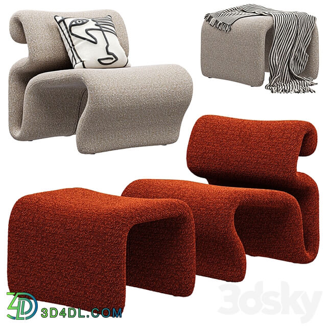 Artilleriet Etcetera (Boucle Easy Chair and Footstool)