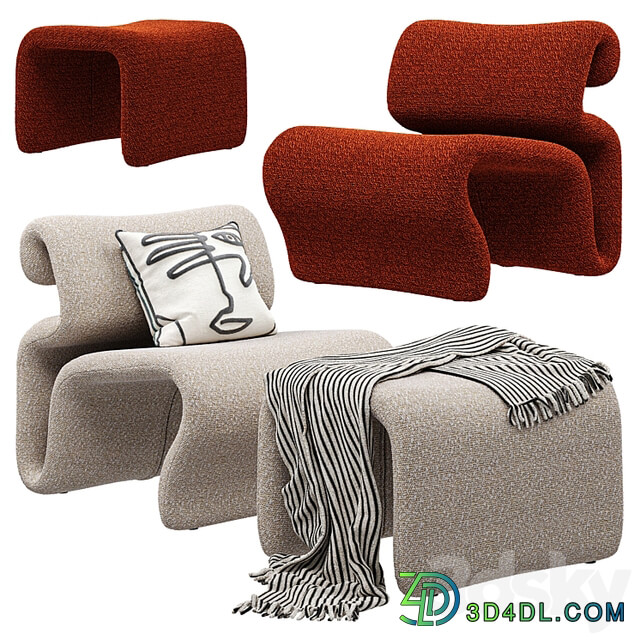 Artilleriet Etcetera (Boucle Easy Chair and Footstool)