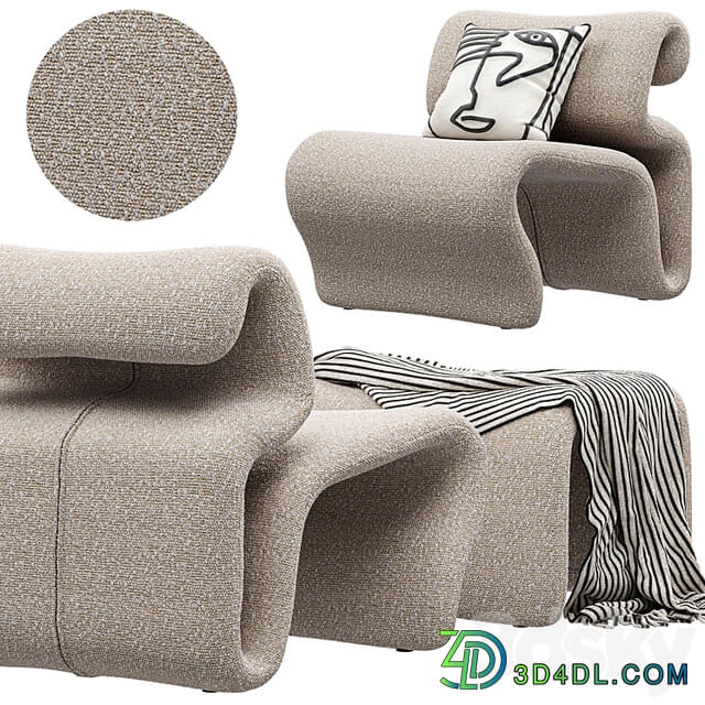 Artilleriet Etcetera (Boucle Easy Chair and Footstool)