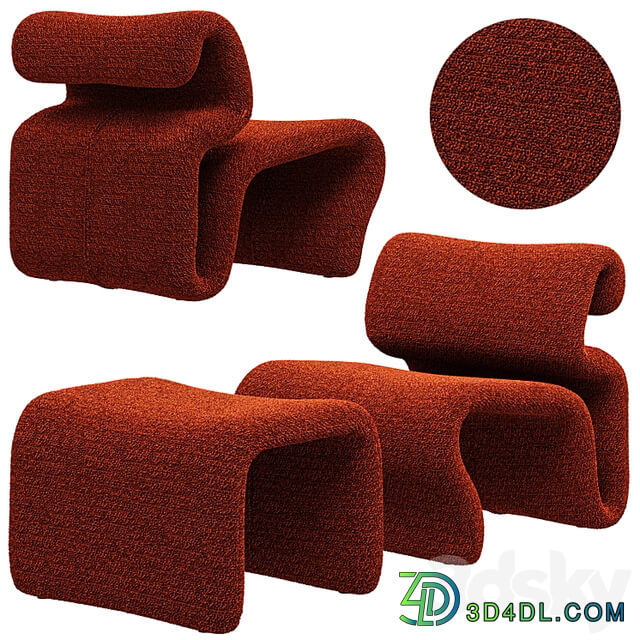 Artilleriet Etcetera (Boucle Easy Chair and Footstool)