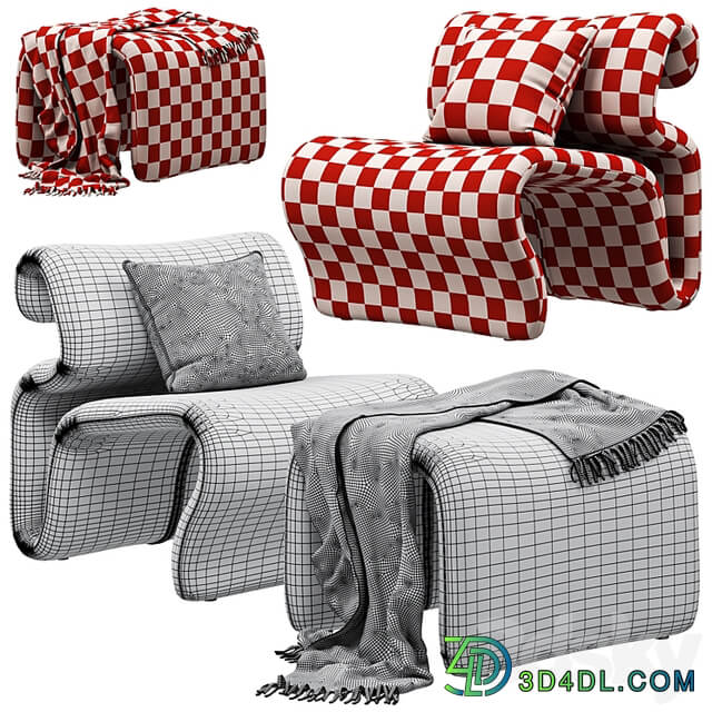 Artilleriet Etcetera (Boucle Easy Chair and Footstool)