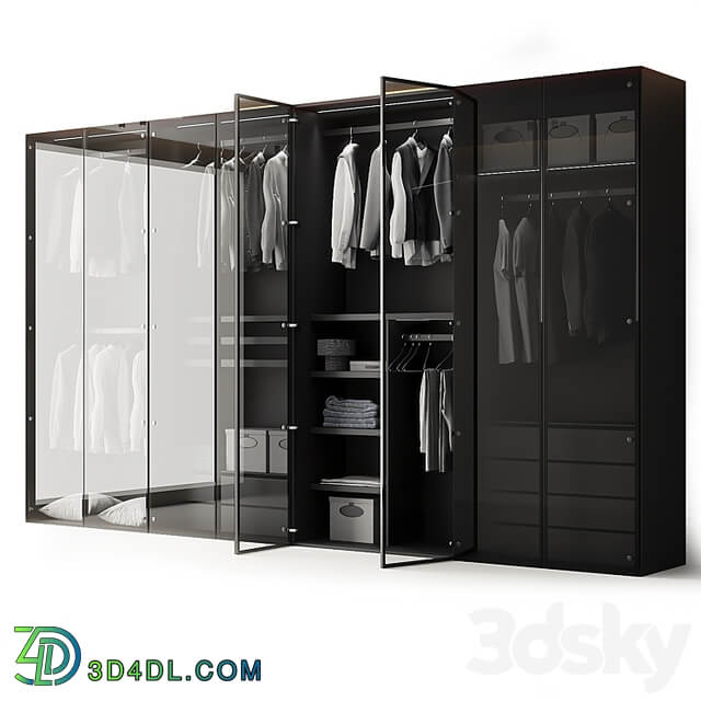 Modern Aluminum Glass Door Wardrobe