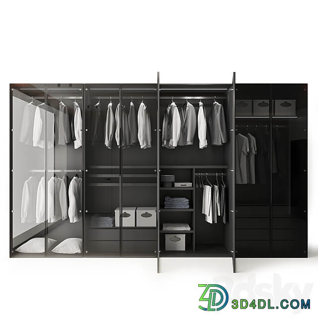 Modern Aluminum Glass Door Wardrobe