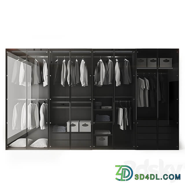 Modern Aluminum Glass Door Wardrobe