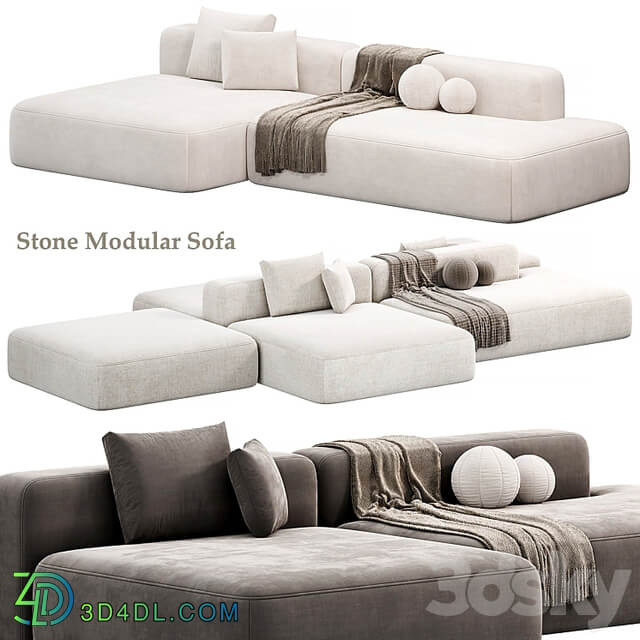 Stone Modular Sofa by Tamamm