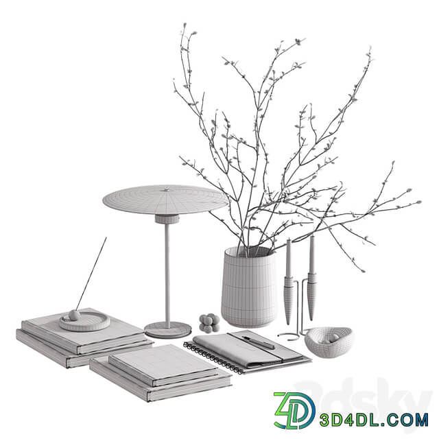 Decorative set with cherry branches